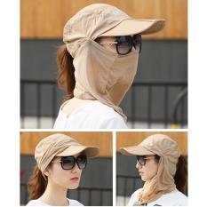 Wanita Wanita Pria 360 Derajat UV Perlindungan Sun Block Topi Foldable Topi Mesh Ember untuk Luar Ruangan Olahraga Bersepeda Hiking Memancing 1446 (Khaki)