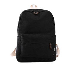Wanita Kanvas Tas Sekolah Anak Ransel Perjalanan Ransel Tas Bahu Hitam (Int: Satu Ukuran)-Intl