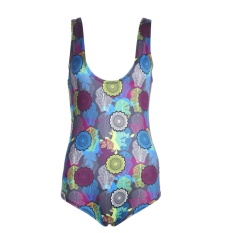 Wanita Dalam Kerah U Unpadded One Piece Swimsuit Monokini (2 #)-Intl