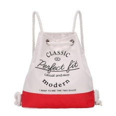 Baju Wanita Huruf Drawstring Campuran Warna Travel Tas Sekolah Backpack RD-Intl