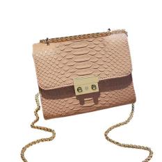 Wanita Fashion Mini Messenger Laptop Shoulder Bag Candy Rantai Warna Pink-Intl