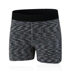 Women Fitness Sport Celana Pendek Ukuran Lebih Cepat Kering Gym Fitness Stretch Celana Ketat Slim Kompresi Wanita untuk Menjalankan Yoga Shorts WA0066 Hitam-Intl