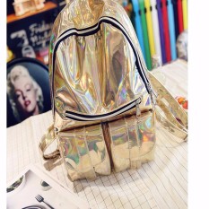 Wanita Hologram Gammaray Bahu Ransel Sekolah Tas Travel Tas Ransel Tas Emas-Intl
