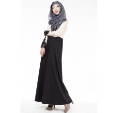 Wanita Kaftan Abaya Jilbab Islam Muslim Lengan Panjang Vintage Maxi Baju Hamil Dress