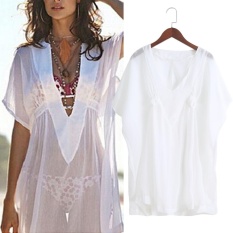 Women Lady Bikini Cover Up Perspective V-neck Swimsuit Swimwear Beach Dress - intl