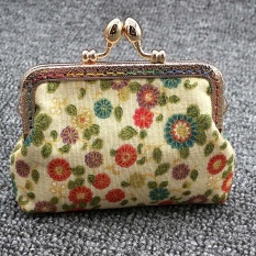 Wanita Wanita Vintage Jaman Dulu Bunga Kecil Dompet Pengait Dompet Dompet Tangan D-Intl