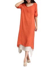 Baju Kasual Lengan Panjang Wanita Maxi Kaftan Hipppie