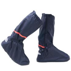 Wanita Pria Unisex Panjang Oxford Anti-slip Sepatu Hujan Tahan Air Meliputi Overshoes Boots dengan Tali Elastis untuk Outdoor Hiking Riding Climbing XL-Intl