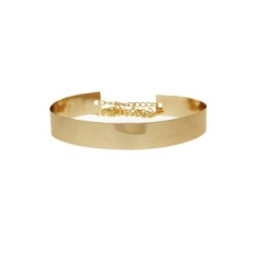 Wanita Cermin Logam Pinggang Belt Metallic Gold Plate Wide Obi Bandwidth Rantai Emas-Intl