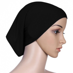 Wanita Muslim Yang Dihaluskan Katun Soft Yang Dapat Bungkus Kepala Penutup Bagian Dalam Jilbab Topi Topi Hitam (ต่างประเทศ) -ต่างประเทศ