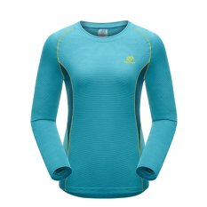 Wanita Outdoor Cepat Kering T Shirt Panjang Sleeve Tees Pakaian Mendaki Gunung, Hiking, dan Berolah Raga Olahraga-biru-Intl