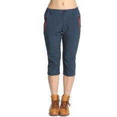 Gunung dan Hiking untuk Wanita Climbing Cepat Kering Capri 3/4 Wicking Stretchy Camping Shorts Trousers Summer-grey- INTL