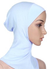 Wanita Polos Jilbab Kerudung dengan Leher Jilbab Coverchief Headcount Bonnet Putih-Internasional