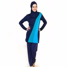 Wanita Plus Ukuran Muslim Swimwear Beach Mandi Suit Muslimah Islam Swimsuit Berenang Surf Wear-Intl