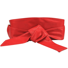 Women PU Leather Soft Self Tie Band Wrap Around Sash Obi Belt Corset Cinch Waist Belt Band Waistband Red - intl