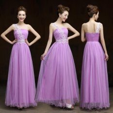 Wanita Gaun Mode Seksi Pernikahan Pengiring Pengantin Pesta Malam Mimpi Violetmaxi Gaun Pas Badan Violet-Intl