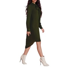 Wanita Baju kemeja Kasual Lengan Panjang Amsymetircal Fesyen blus Sifon Blusas 2016 Hot Sale Plus Ukuran S-5XL Tops Hijau Tentara BARU