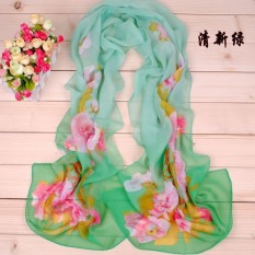 Wanita Syal Sutra Bunga Indah Tipis Sifon Dicetak Summer Selendang Hot Sale Pantai Tudung dari Sunscreen Scarves/160 * 50 Cm 160 Cm * 50 Cm Chiffon Floral Pattern Silk Scarf Selendang Kasmir Jilbab Pashima Bandana-Intl