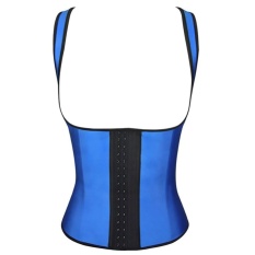 Wanita Baja Dukungan Pelangsing Pelangsing Perut Korset Tubuh Shaper Korset (Biru)-Internasional
