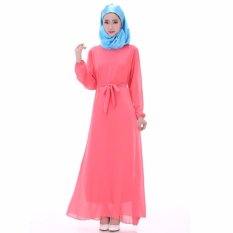 Women Vintage Long Dress 2017 Ladies Long Sleeve Round Collar Casual Loose Robe Vestidos