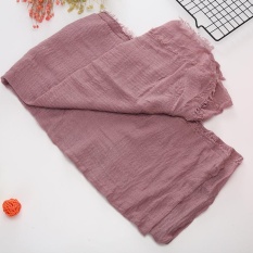 Wanita Viscose Polos Katun Maxi Crinkle Cloud Jilbab Syal Selendang Islam Muslim-Intl