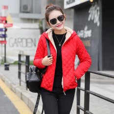 Wanita Hangat Mantel Musim Dingin Jaket Wanita Cotton Fleece Jaket Wanita Kasual Lebih Tebal Hoodies Mantel-Intl