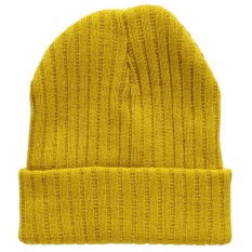 Wanita Musim Dingin Hangat Lipat Topi Rajutan Renda Topi Lapangan Tengkorak Beanie (Kuning)-