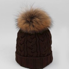 Wanita Musim Dingin Hangat Wol Merajut Beanie Rakun Anjing Pom Bobble Topi Renda Topi Ski - Internasional