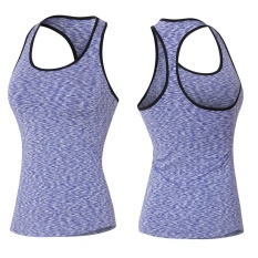 Women's Colorful Olahraga Vest Training Menjalankan Olahraga dan Kebugaran Gym Cepat Kering Rompi Skintight Olahraga PRO YOGA Tank Tops Pakaian 5001 (Warna-warni Ungu) -Intl