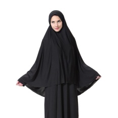 Wanita Elegan Sederhana Muslim Islam Ramadhan Lembut Ringan Jersey Hijab Panjang Syal-Internasional