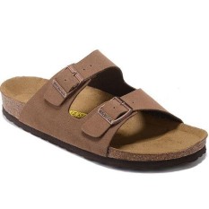 Wanita untuk Birkenstock ARIZONA Veloursleder Weichbettung Flat Sandal Ukuran 35-41 Sandal (Coklat Muda)-Intl