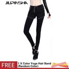 Wanita Pinggang Tinggi Membentang Olahraga Celana Capri Palsu Dua Kepingan Legging Yoga Kebugaran Gimnasium Menjalankan Jogging-Internasional