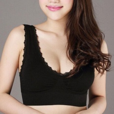 Women's Lace Hollow Tank Sleeve Olahraga Yoga Adjustable Sehari-hari Brassiere Bra-Intl