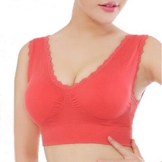 Women's Lace Hollow Tank Sleeve Olahraga Yoga Adjustable Sehari-hari Brassiere Bra-Intl