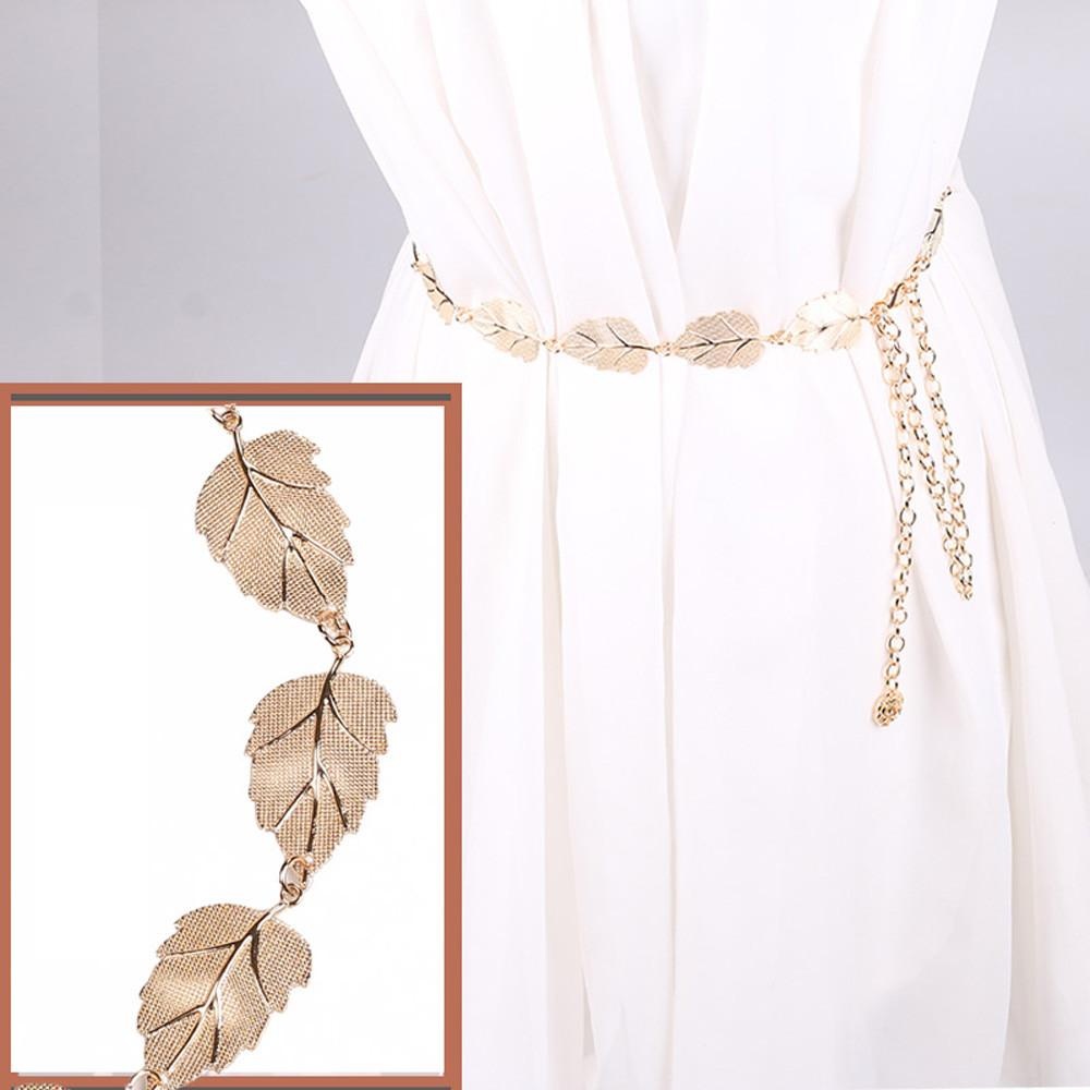 Wanita Lady Fashion Daun Rantai Logam Gaya Belt Body Rantai Wanita Lady Fashion Daun Rantai Logam Gaya Belt Body Rantai