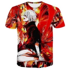 Wanita/Pria Mengenakan T-shirt Naruto Lucu Lengan Pendek 3D Cetak T-Shirt Tops Tees-Intl