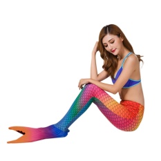 WoMen's Adult Mermaid Tattoo Swimwear with Monofin Swimming Flying Swimming XS Multicolor