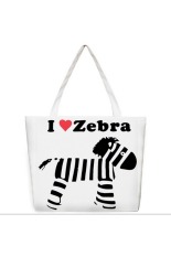 Womens Kartun Dicetak Canvas Shoulder Bag (Zebra)