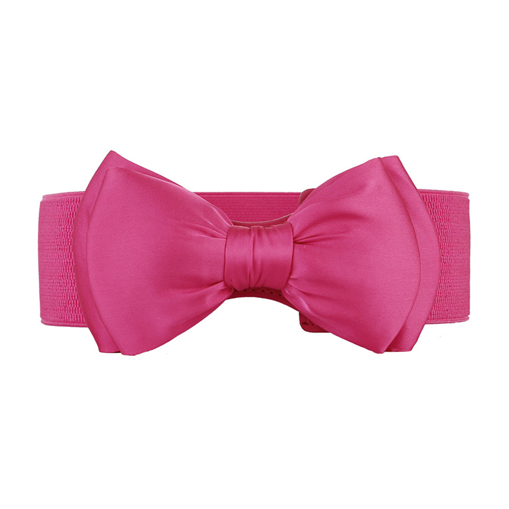 Wanita kain sutera tipis ikatan simpul pita elastis lebar peregangan Bukle ikat pinggang sabuk pinggang 6warnd