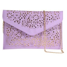 Model Amplop Wanita Foil Floral Tas Tangan Wanita Dompet Bahu Tas untuk Acara Di Malam Hari (Ungu)-Intl