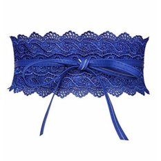 Womens Faux Leather Wrap Around Obi Style Waist Band Belt (Blue) - intl