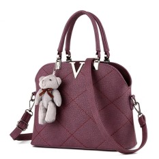 Women's High Quality Handbag with Bear HBBEAR0888 PURPLE - Tas fashion Wanita - Ungu