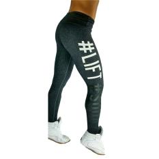 Celana Legging Olahraga Yoga Cetak Hip Paket Ketat untuk Mengangkat And Jongkok Abu-abu-Intl