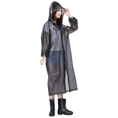 Jas hujan wanita, jas hujan ponco lengan panjang transparan wanita berkerudung jaket hujan hujan pakai jas hujan Waterproof berkendara sepeda bersepeda di luar ruangan olahraga jaket jas hujan abu-abu - International