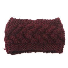 Wanita Seamless Elastis Headband Wol Crochet Yoga Sorban Headwrap untuk Olahraga & Penggunaan Harian (Burgundy)-Intl