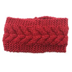 Wanita Seamless Elastis Headband Wol Crochet Yoga Sorban Headwrap untuk Olahraga & Penggunaan Harian (Merah)-Intl