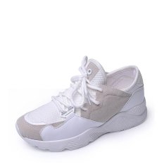 Sepatu Olahraga Wanita Sepatu Olahraga Ringan Warna Blok Nyaman Kets (Putih)-Intl