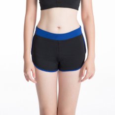 Wanita's Sports Shorts Celana dengan Lapisan Dalam untuk Yoga/Gym/Fitness/Latihan (Biru) -Intl