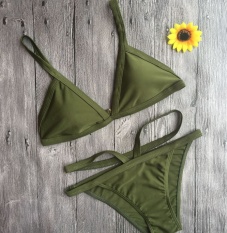 Wanita Musim Panas Setelan Bikini Gaya Seksi Swimming Set Fashion Berselancar Di Setelan 2 Pcs-Hijau-Intl