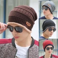 Kekuatan Luar Biasa 2018 Merek Baru Musim Dingin Pria Tengkorak Rajut Topi Wol Tutup Ski Topi Slouchy Beanie untuk Pria Bulu Hangat longgar Topi-Angkatan Laut-Satu Ukuran-Internasional